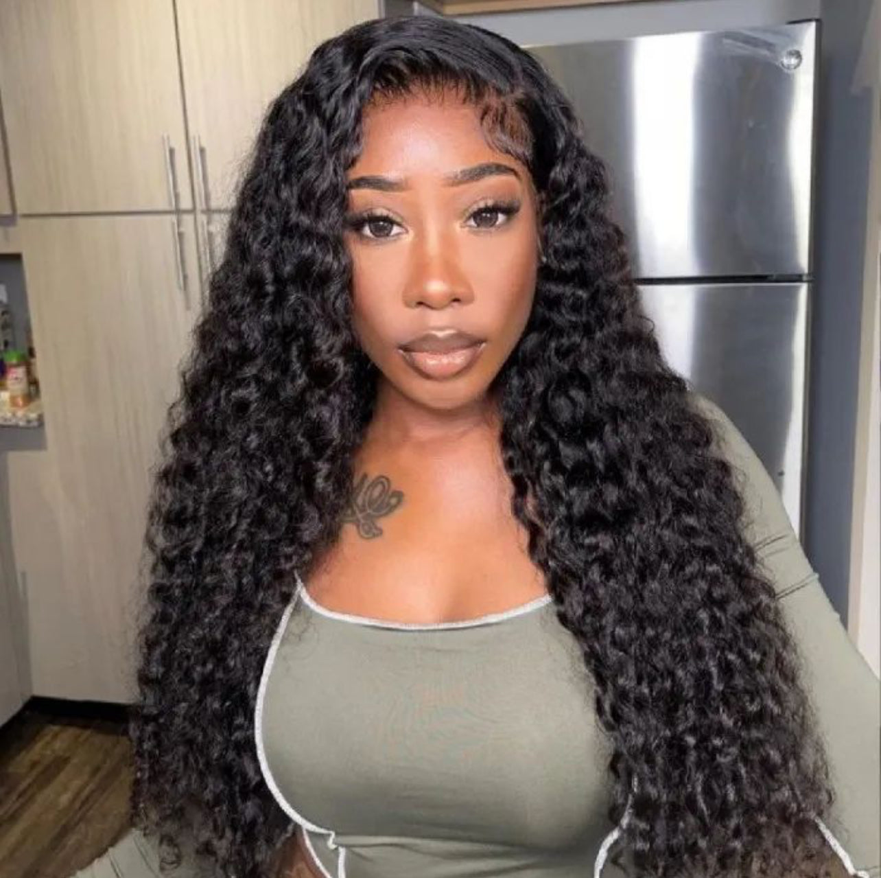 22 Inch 5x5 HD Deep Wave Closure Wig