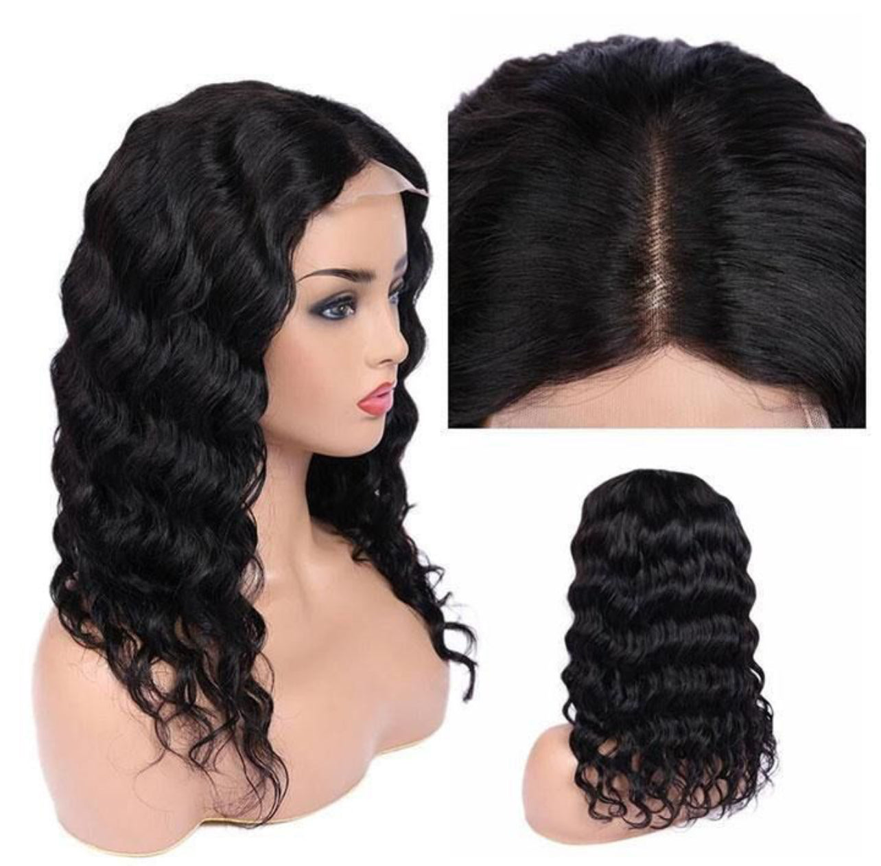 22 Inch 5x5 HD Deep Wave Closure Wig